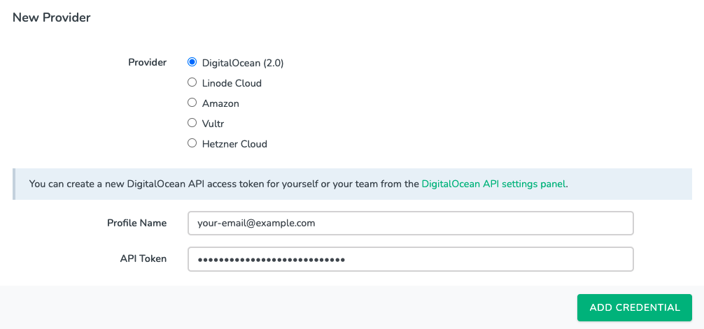 Deployment hosting setup example