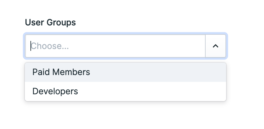 Screenshot of User Groups