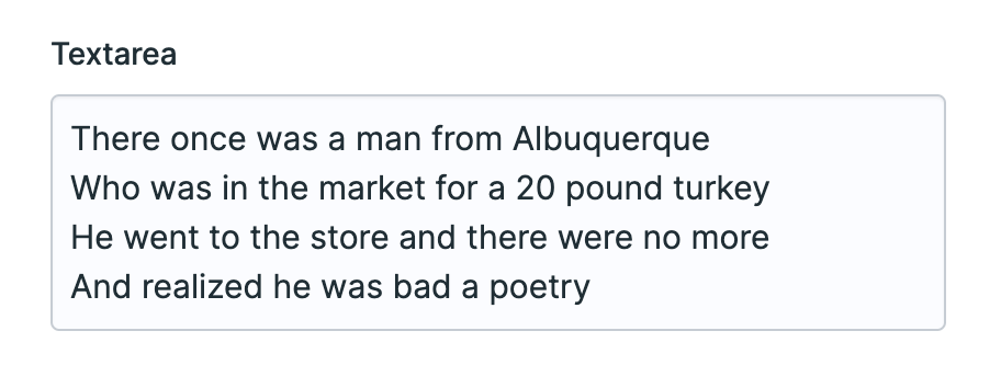 Screenshot of Textarea