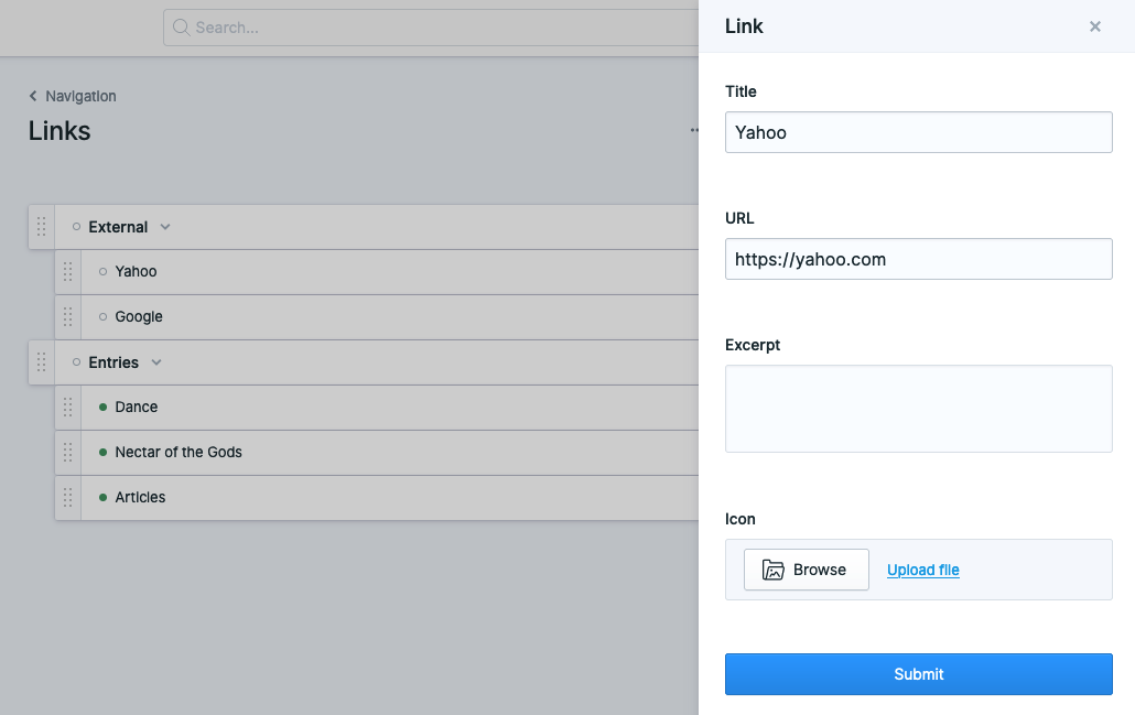 Navigation Page Editor