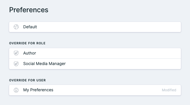 Preferences for Other Users