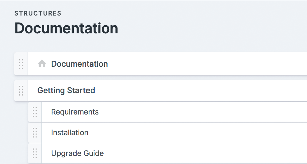 A Statamic 3 structure tree